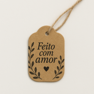 Tag Kraft Personalizada 7x4cm com Fio de Juta Incluso
