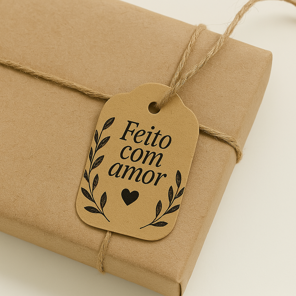 Tag Kraft Personalizada 7x4cm com Fio de Juta Incluso - Imagem 3