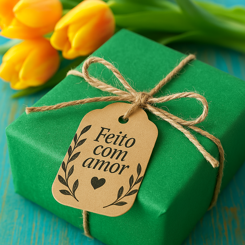 Tag Kraft Personalizada 7x4cm com Fio de Juta Incluso - Imagem 2
