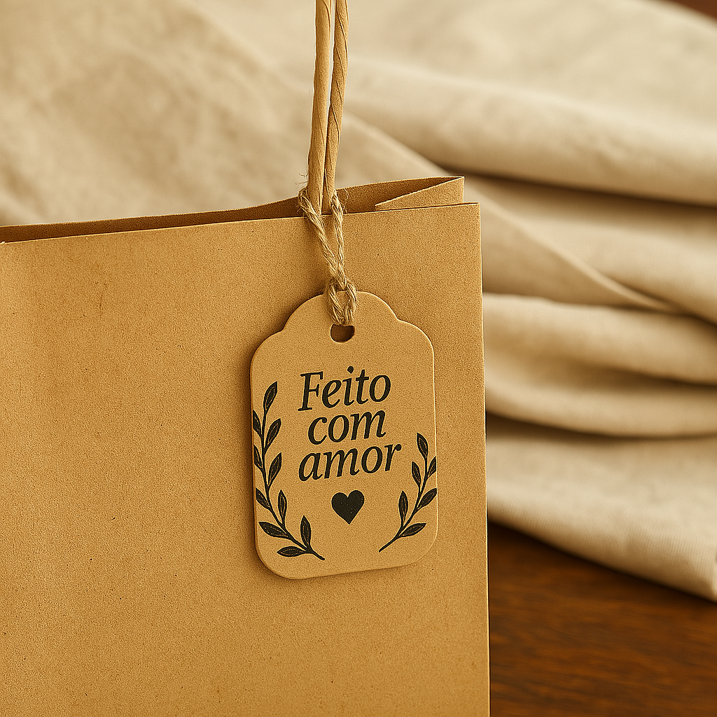 Tag Kraft Personalizada 7x4cm com Fio de Juta Incluso - Imagem 4